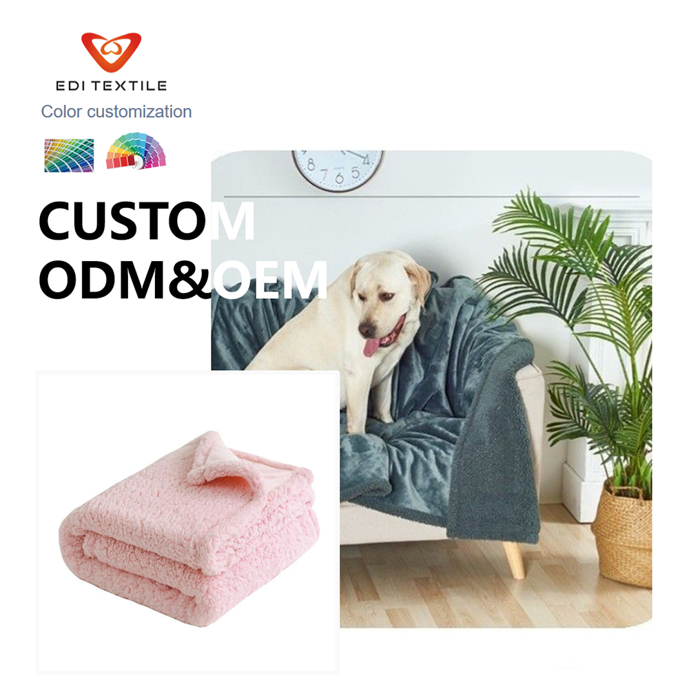 custom double layer printed flannel sherpa blanket throw blanket for sofa bed living room boho home decor-4