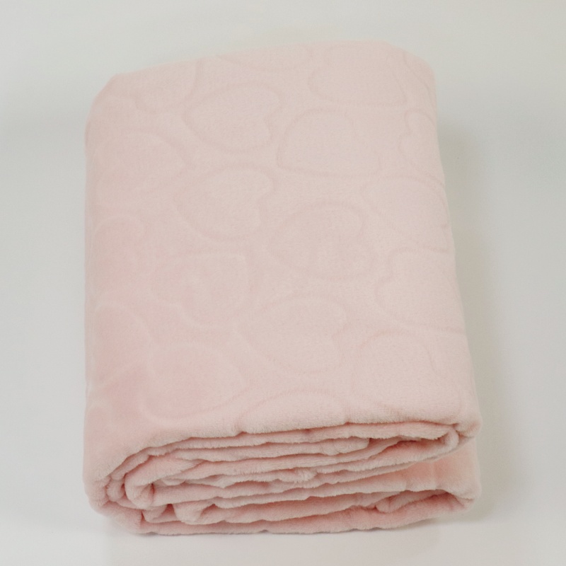 Pink Heart Cutting Flannel Blanket supplier