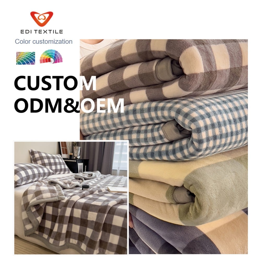 color customizable waffle honeycomb jacquard flannel throw blanket ultra soft cloud fuzzy warm cozy blanket for bedroom living room home decor all seasons daily use-7