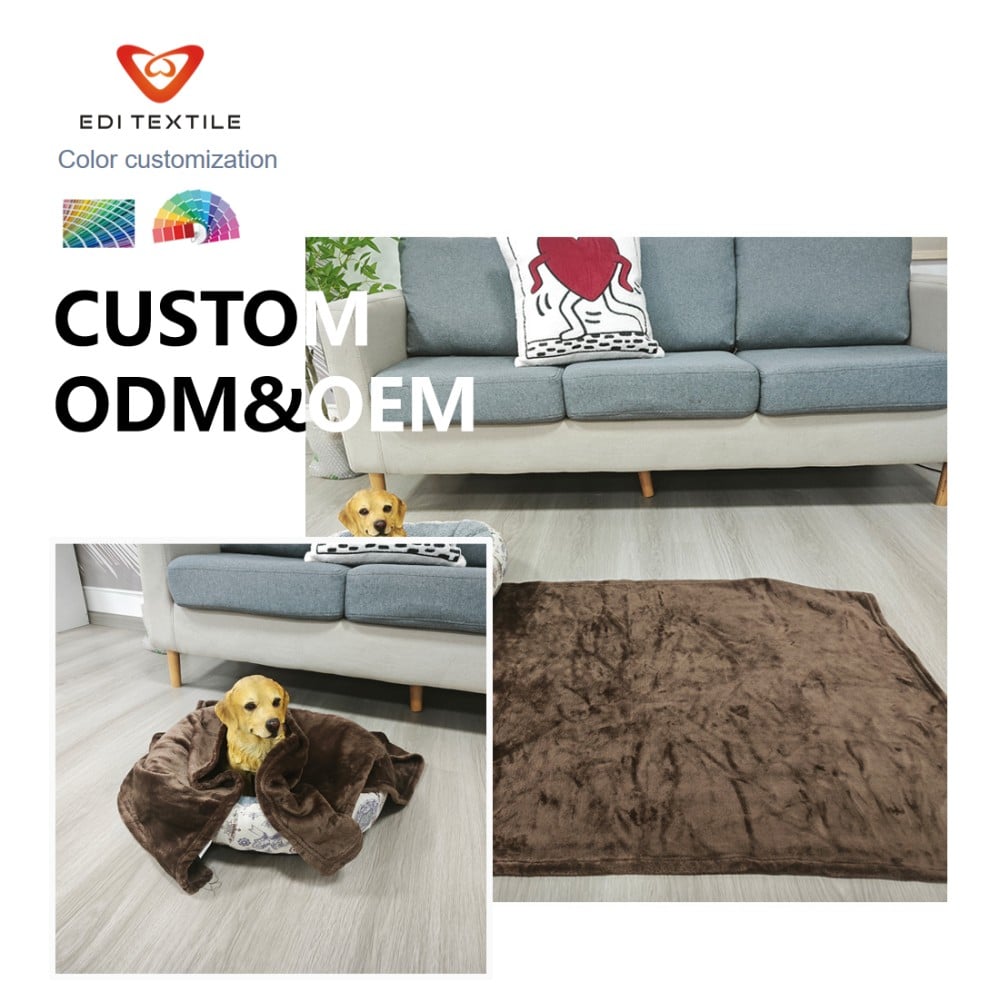 Custom Soft Solid Color Dyed Flannel Blanket for Kids Bedroom and Wholesalers 