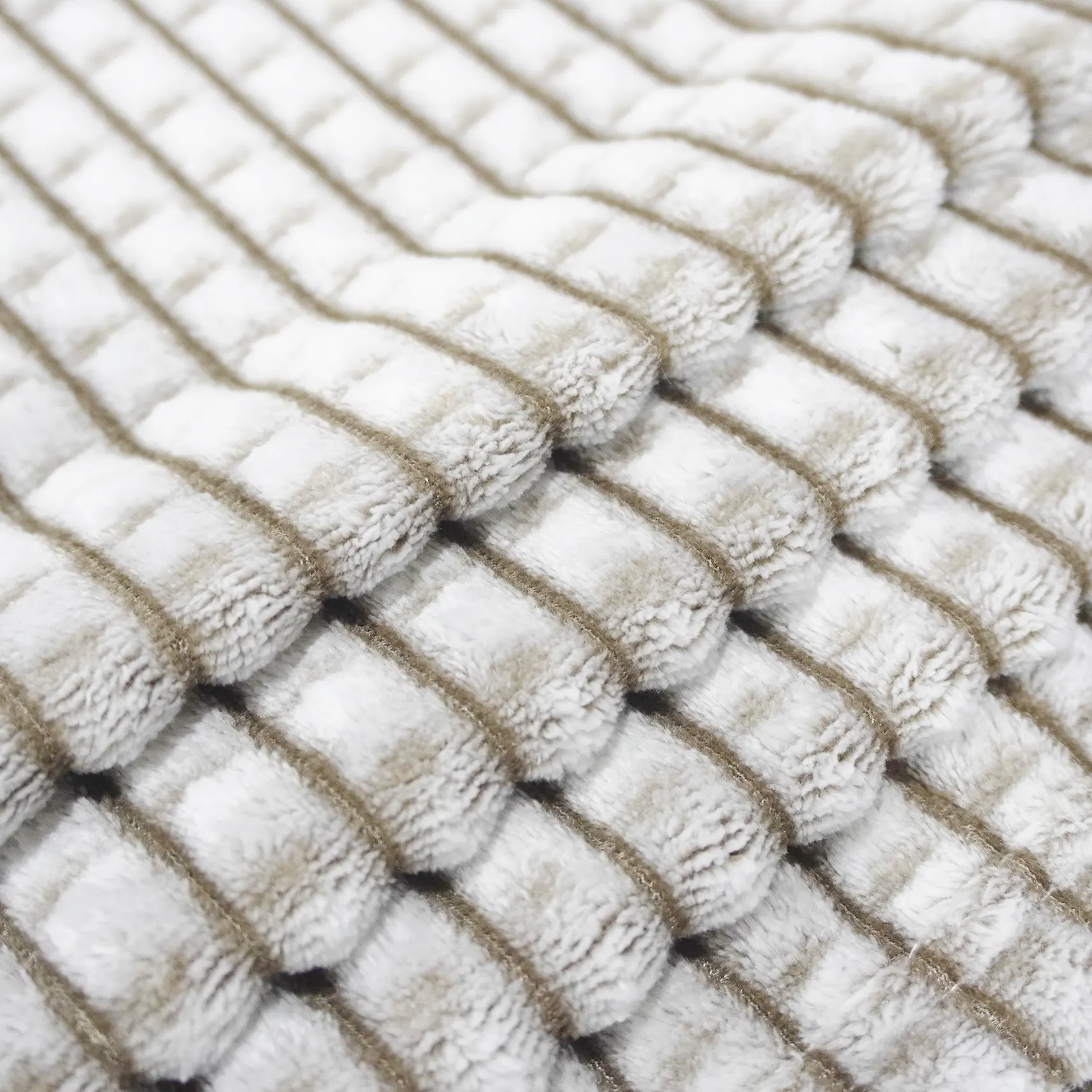 Brown Pineapple Checks Jacquard Flannel Blanket factory