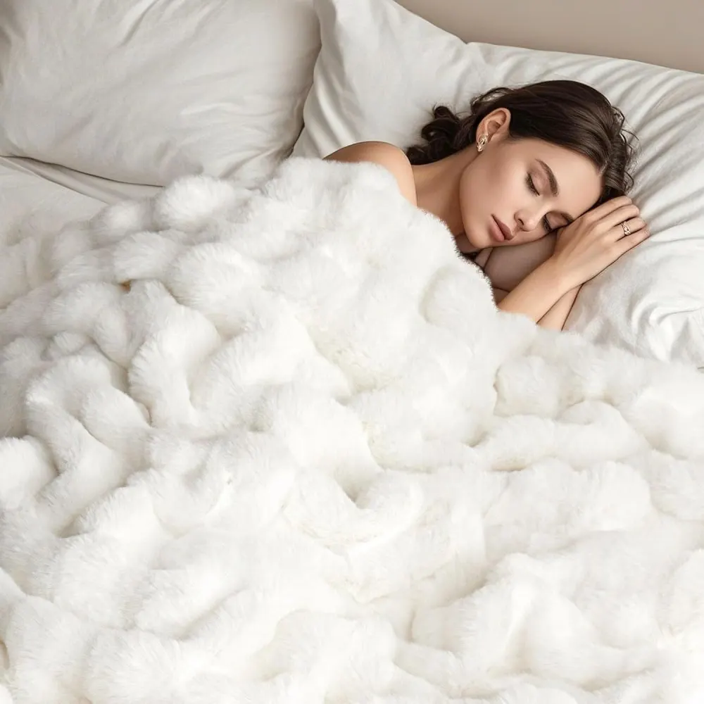 bubble rabbit flu flannel blanket