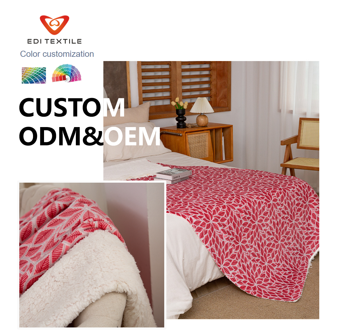 custom double layer printed flannel sherpa blanket throw blanket for sofa bed living room boho home decor-6