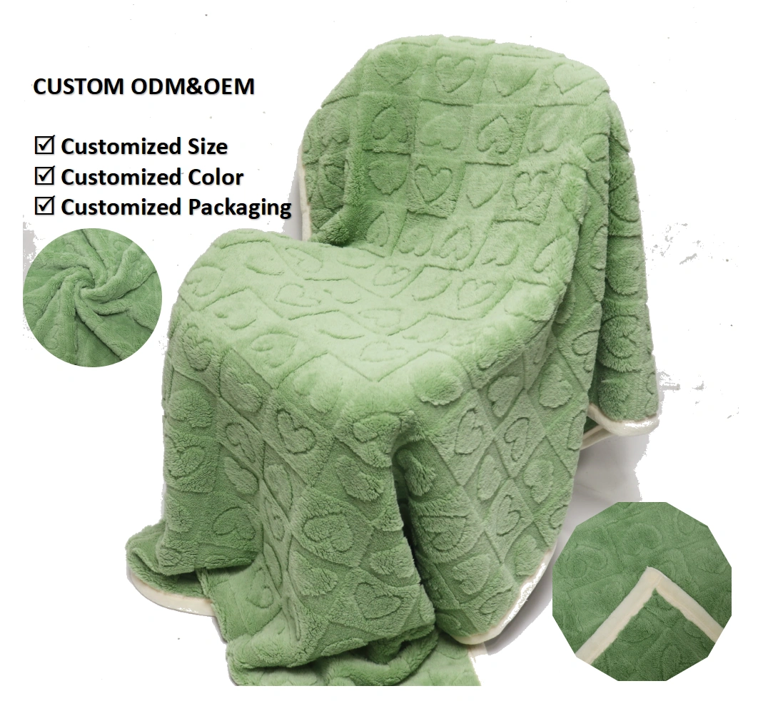 new popular luxury sherpa faux fur duvet winter thick solid color blanket double layer high quality jacquard designer fleece-3