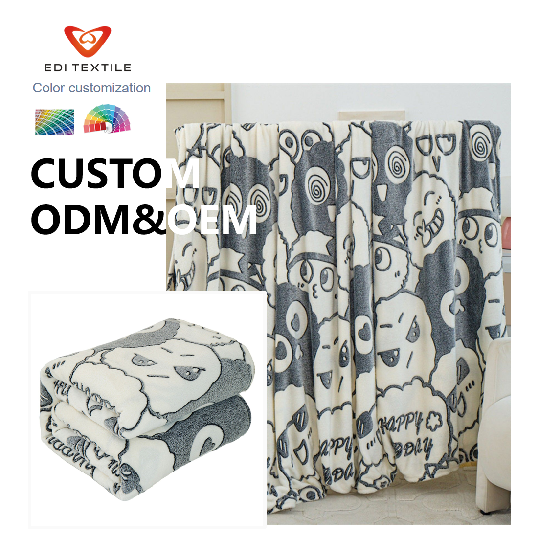 wholesaler cream waffle jacquard flannel blanket thick soft cozy throw for bedroom sofa everyday use-7