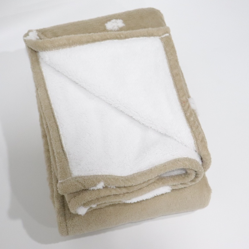 Christmas Elements Cationic With Camel Background Sherpa Blanket supplier