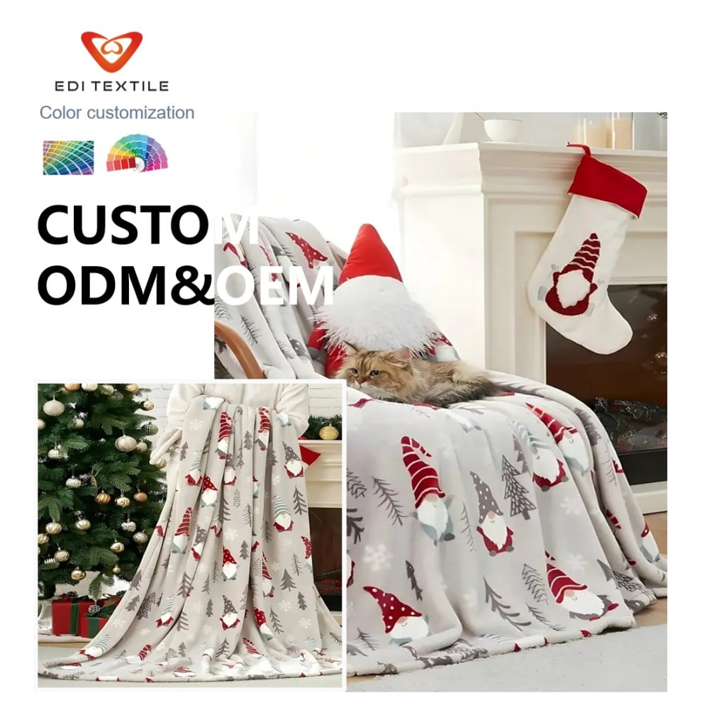 custom embossed printed flannel blanket for wholesalers and chain supermarkets -7