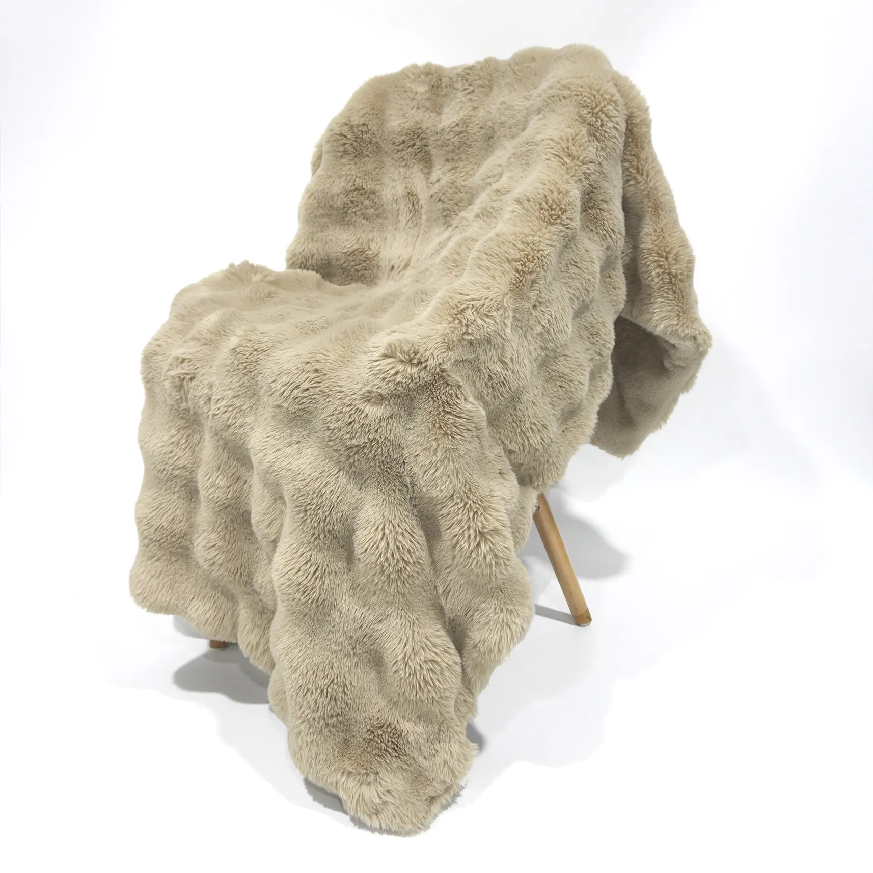 Beige Bubble Fleece PV Blanket details