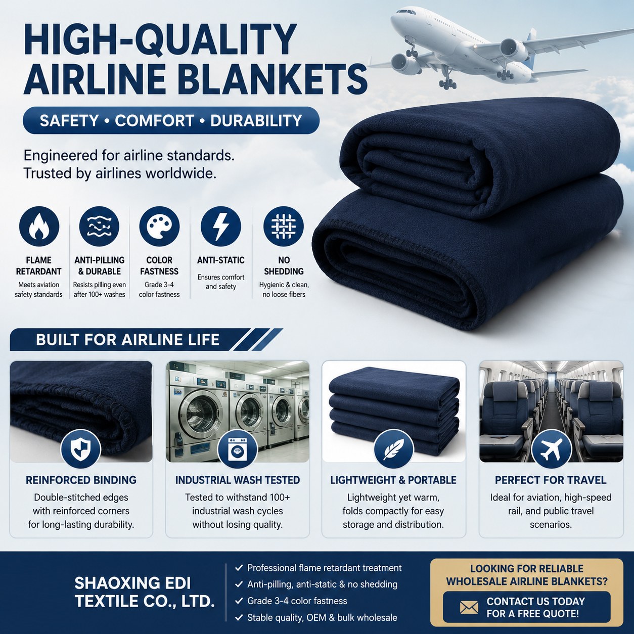 How to Make High-Quality Airline/Airplane Blankets