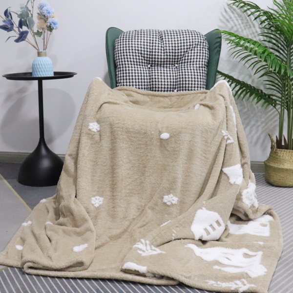 Christmas Elements Cationic With Camel Background Sherpa Blanket factory