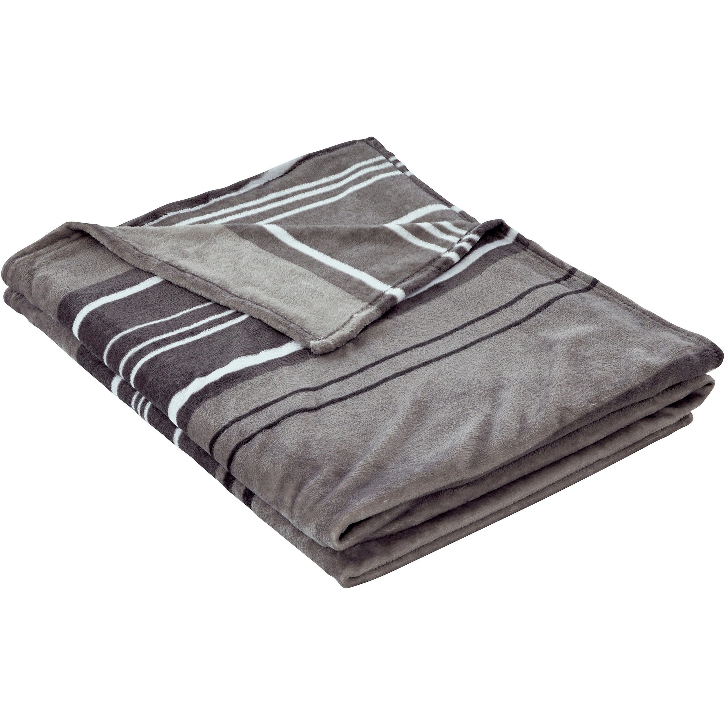 High Quality Flannel Fleece Blanket for Women Stripe Hemmed Stitch Thick Winter Wearable Joyous 100%Polyester Turkish Design