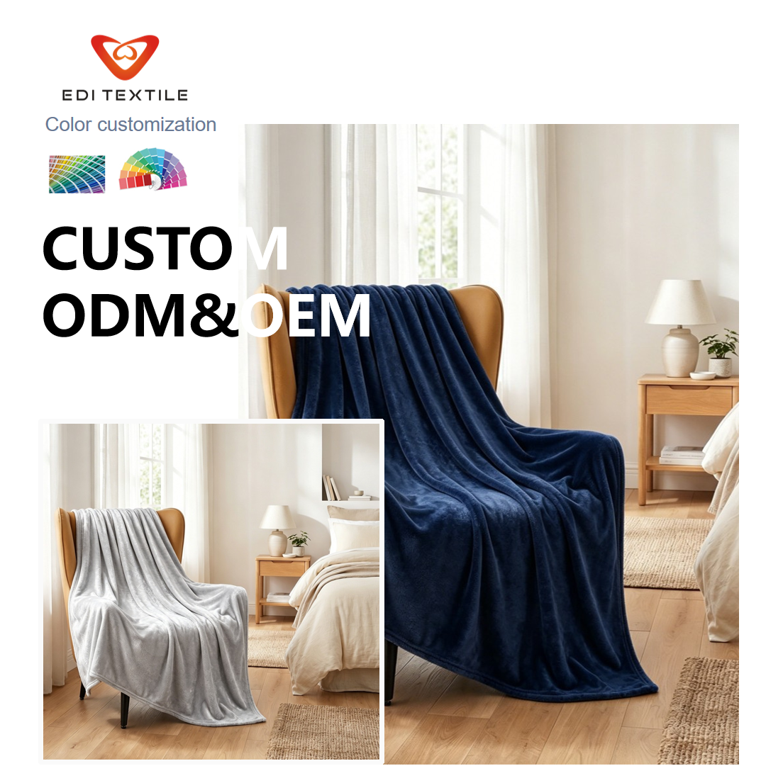 custom double layer printed flannel sherpa blanket throw blanket for sofa bed living room boho home decor-7