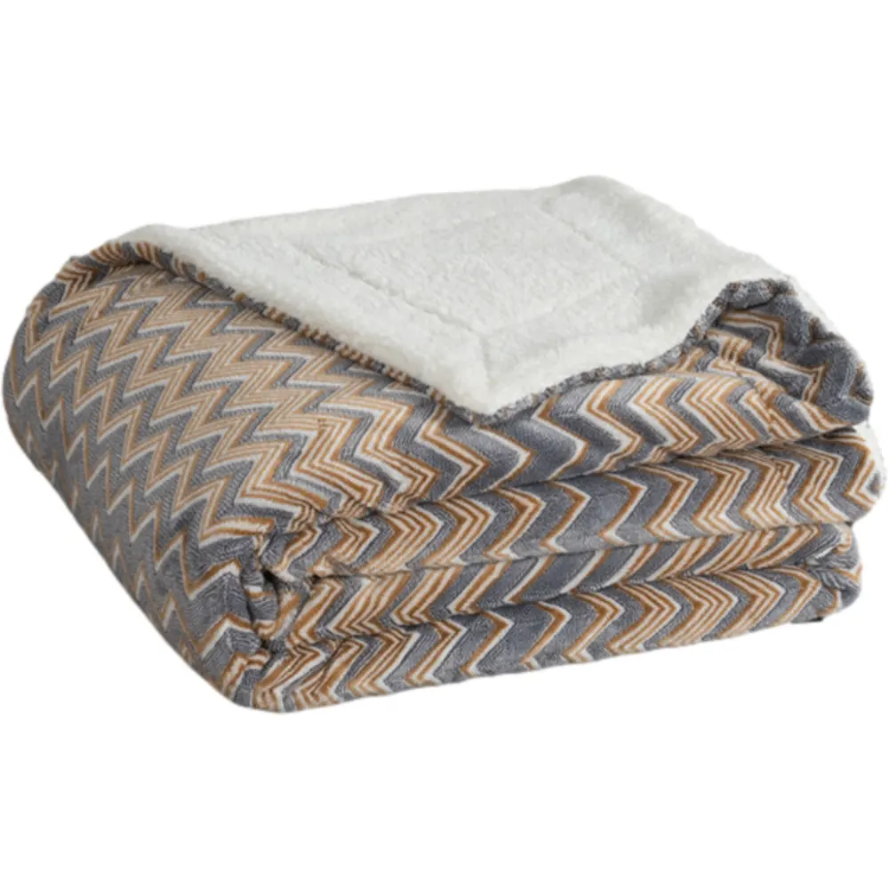 double layers flannel and sherpa blanket