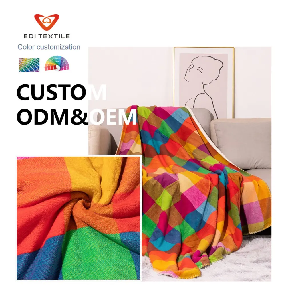 Double Layer Flannel and Sherpa Fleece Blanket Thick Warm Skin-Friendly for Global Wholesalers, Chain Supermarkets and Home Textile Importers