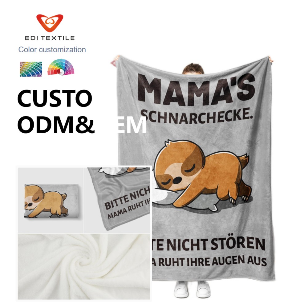 Direkt ab Fabrik – humorvolle Abschluss-Sloth-Decke aus Flanell-Vlies, individuell nach Kundenwunsch (OEM/ODM), in Großmengen erhältlich – weiche, kuschelige, pillingfreie bedruckte Flanell-Vlies-Decke für bedruckte Vliesdecken für Einzelhandelsketten, Supermärkte und Großhändler
