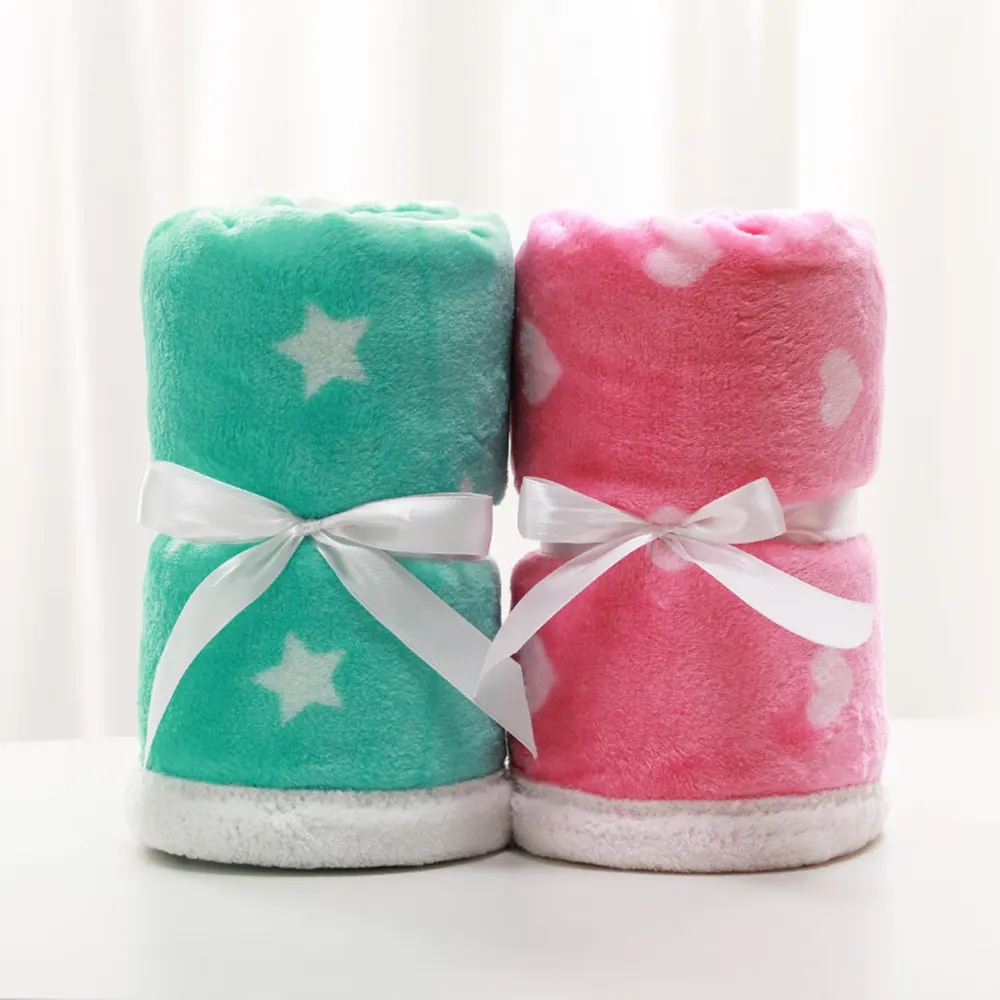double layers print flannel blanket