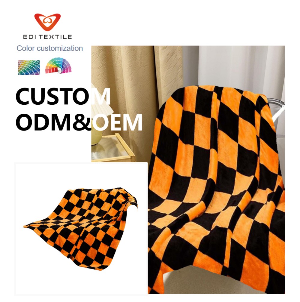 soft warm custom strip jacquard flannel blanket for wholesalers and big supermarkets-4