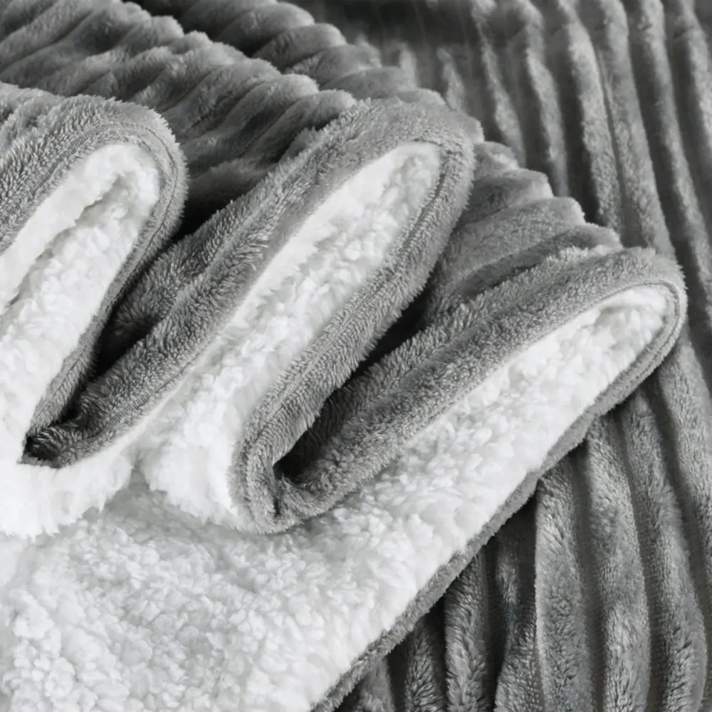 double layers flannel and sherpa blanket