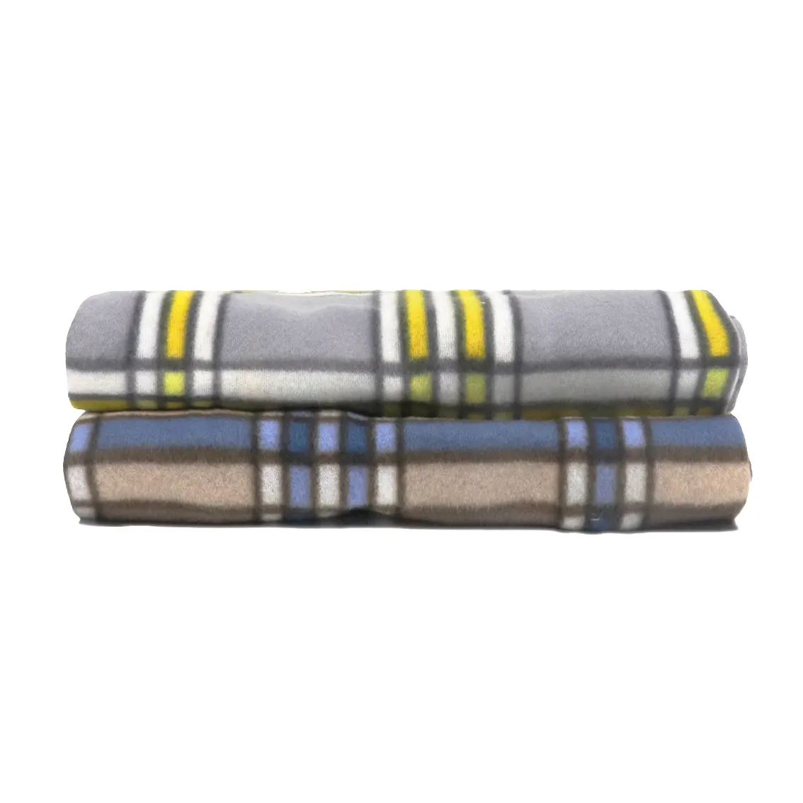Multi Color Striped Grid Double-sided Print Polar Fleece Velvet Fabric