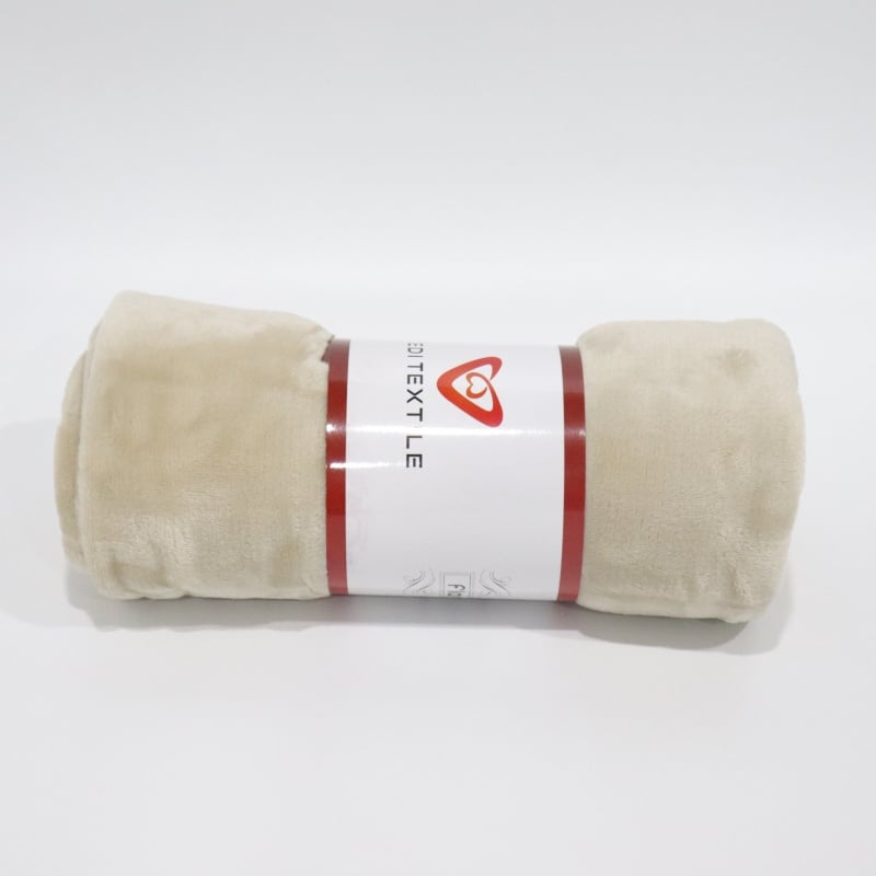 Beige Stripes Pattern Cutting Flannel Blanket supplier