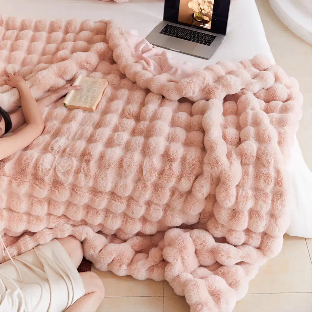 bubble rabbit flu flannel blanket