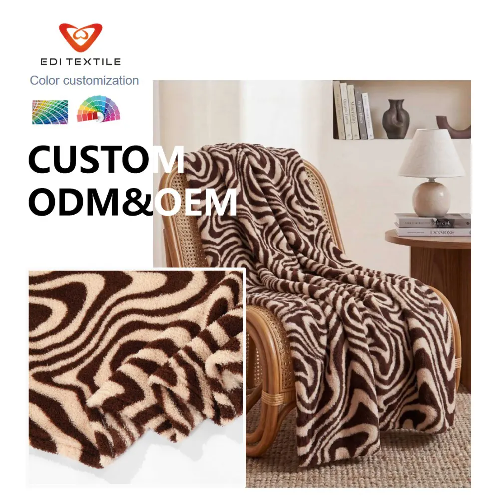 Soft Warm Custom Animal Print Flannel Blanket for Wholesalers and big Supermarkets 