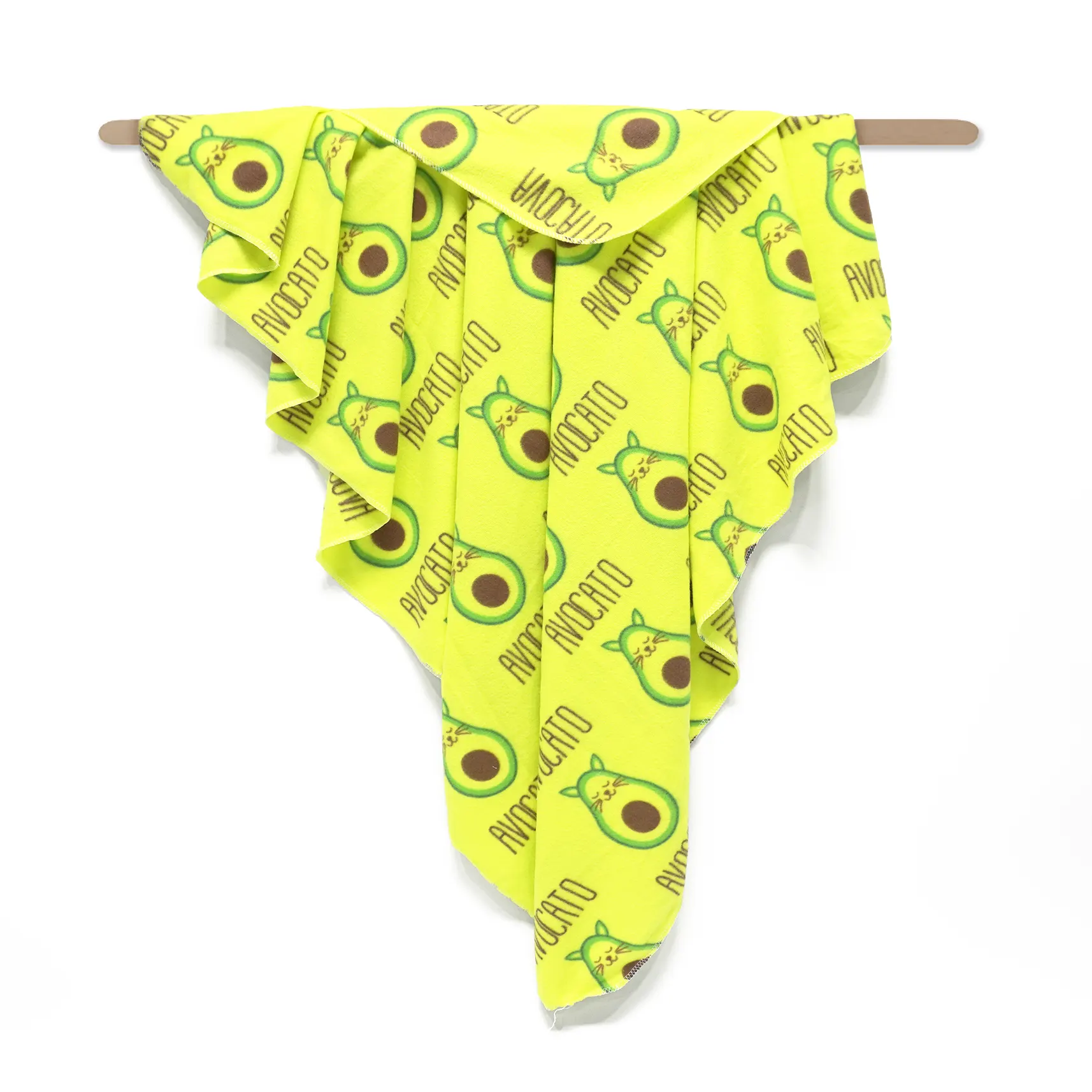 Cartoon Avocado Printing Polar Fleece Blanket details
