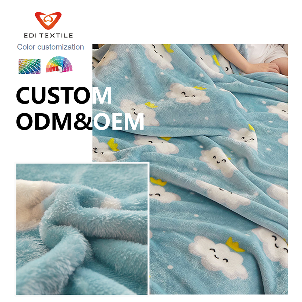 factory direct wholesale rainbow gradient tie dye reversible shaggy pv fleece  flannel throw blanket-7