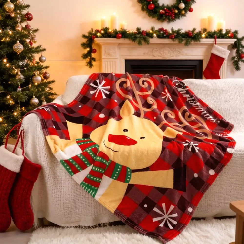 Christams print flannel blanket