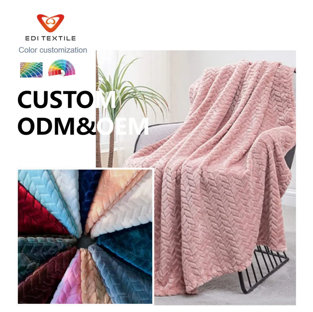 double layers flannel and sherpa fleece blanket for wholesalers and chain supermarkets -6