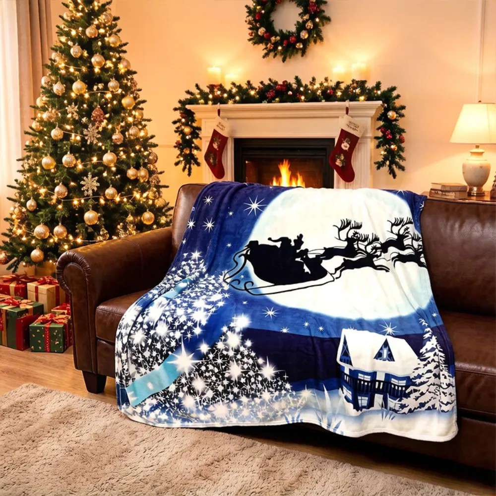 Christams print flannel blanket