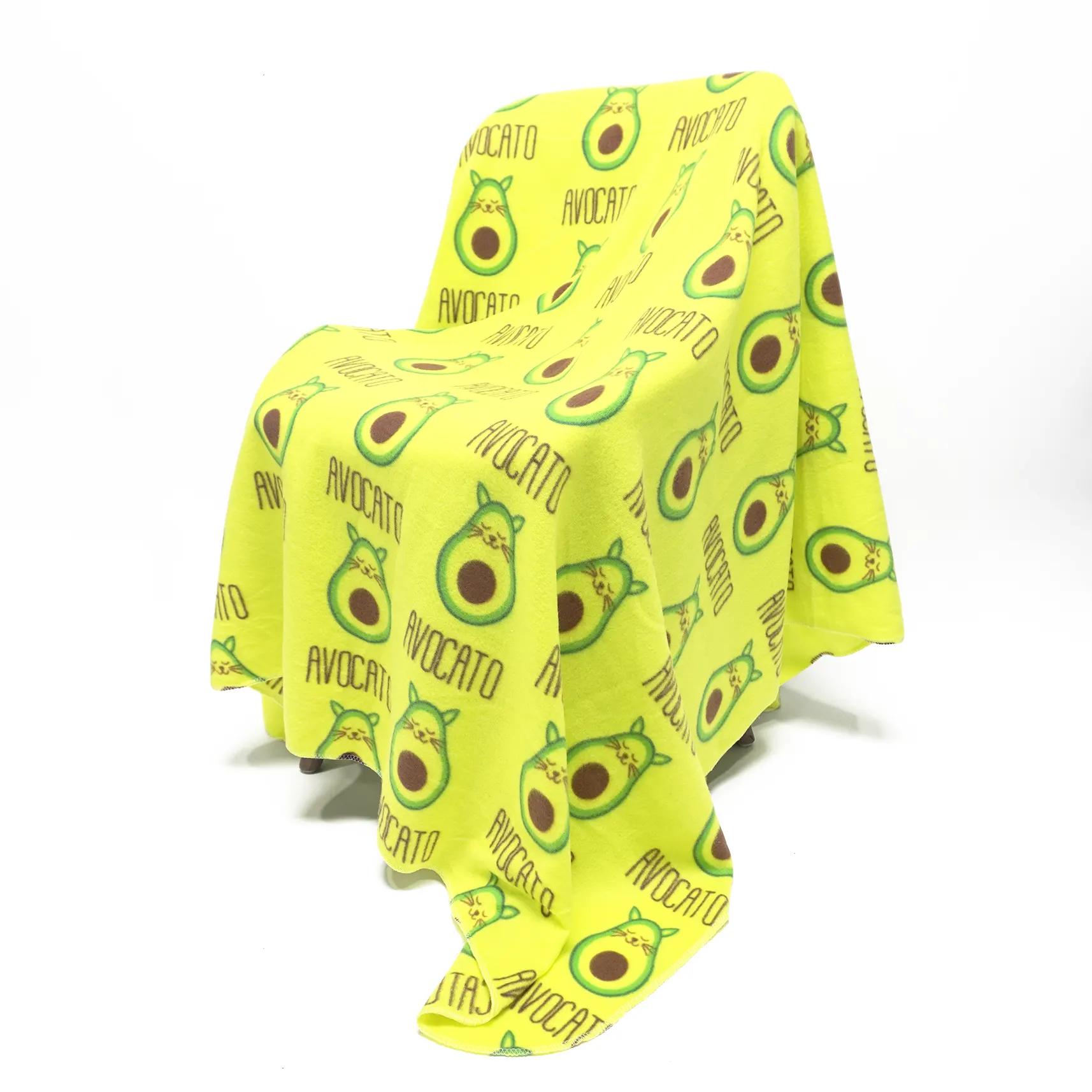 Cartoon Avocado Printing Polar Fleece Blanket manufacture