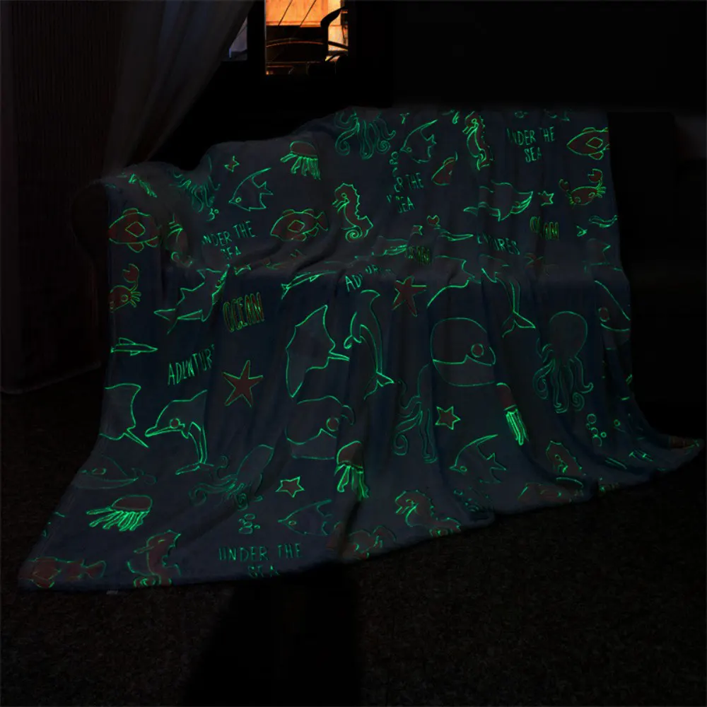 glow in the dark flannel blanket