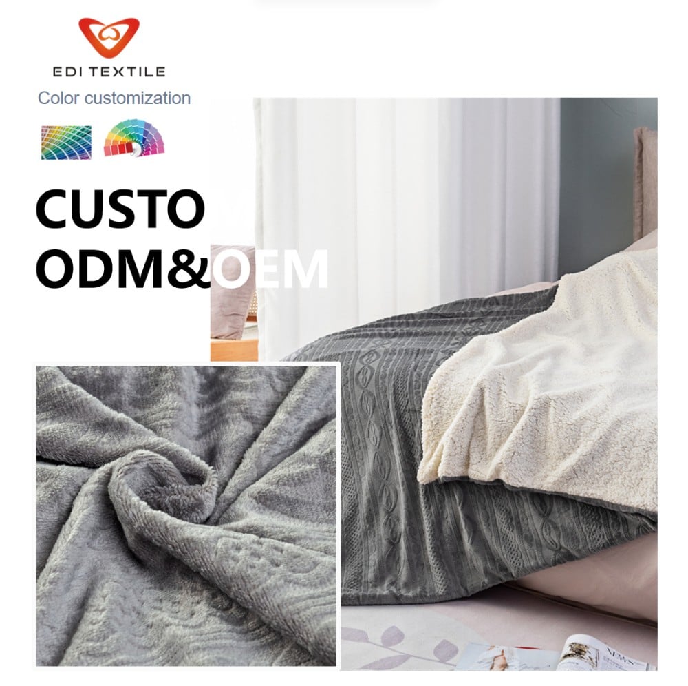 custome color dyed flannel blanket for wholesaler and chain supermarkets-7