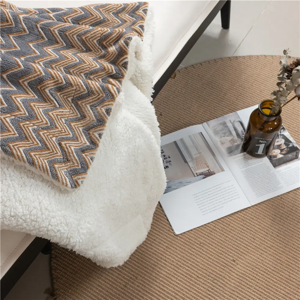 double layers flannel and sherpa blanket