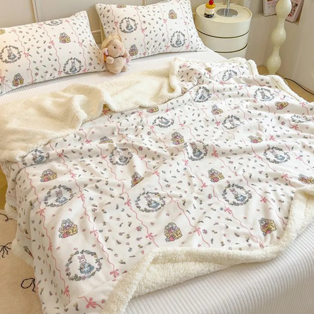 double-layer sherpa fleece blanket