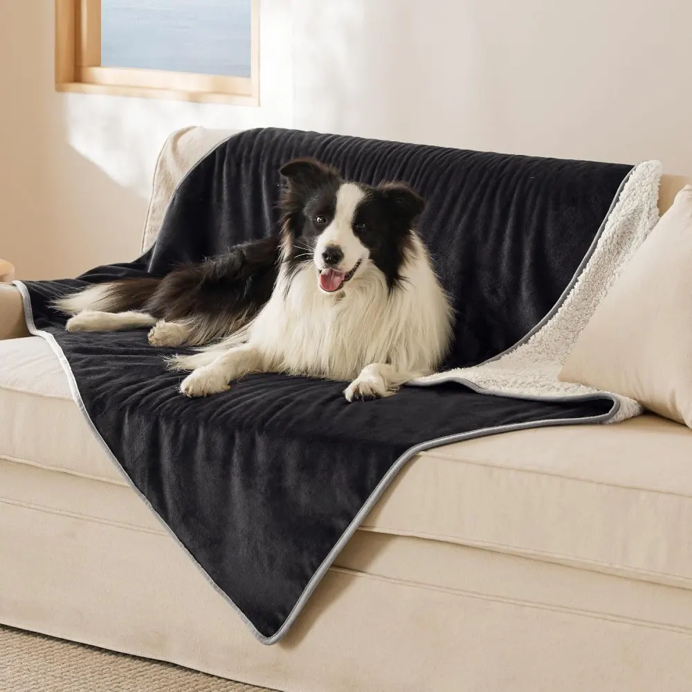 double layer flannel blanket and sherpa blanket
