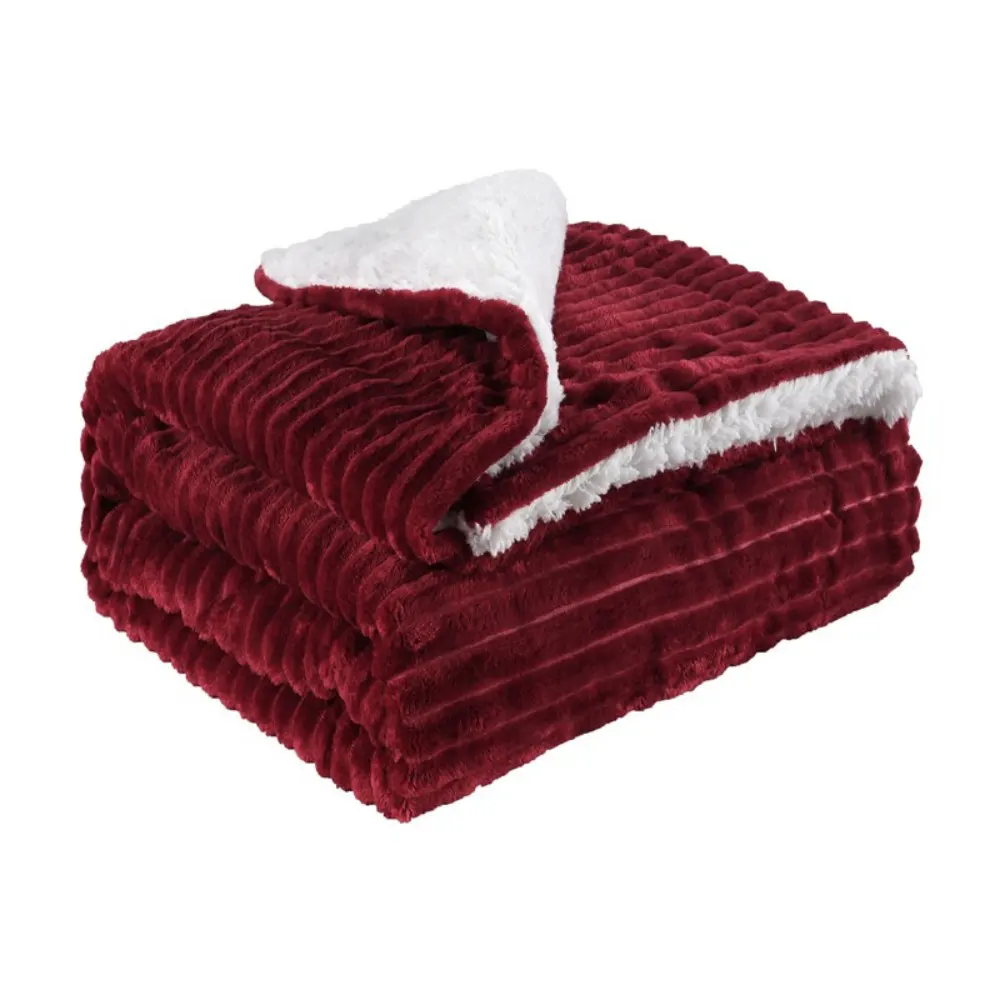double layers flannel and sherpa blanket