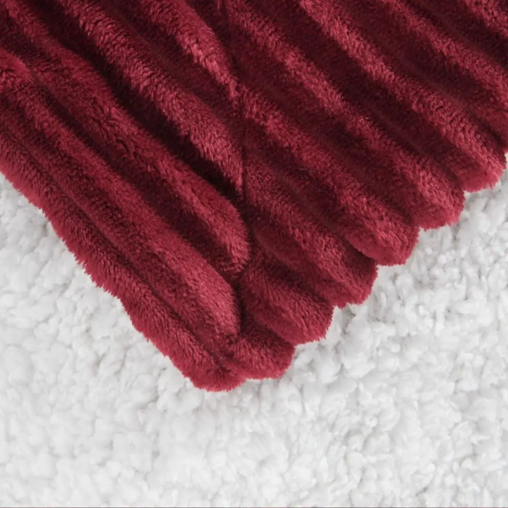 double layers flannel and sherpa blanket