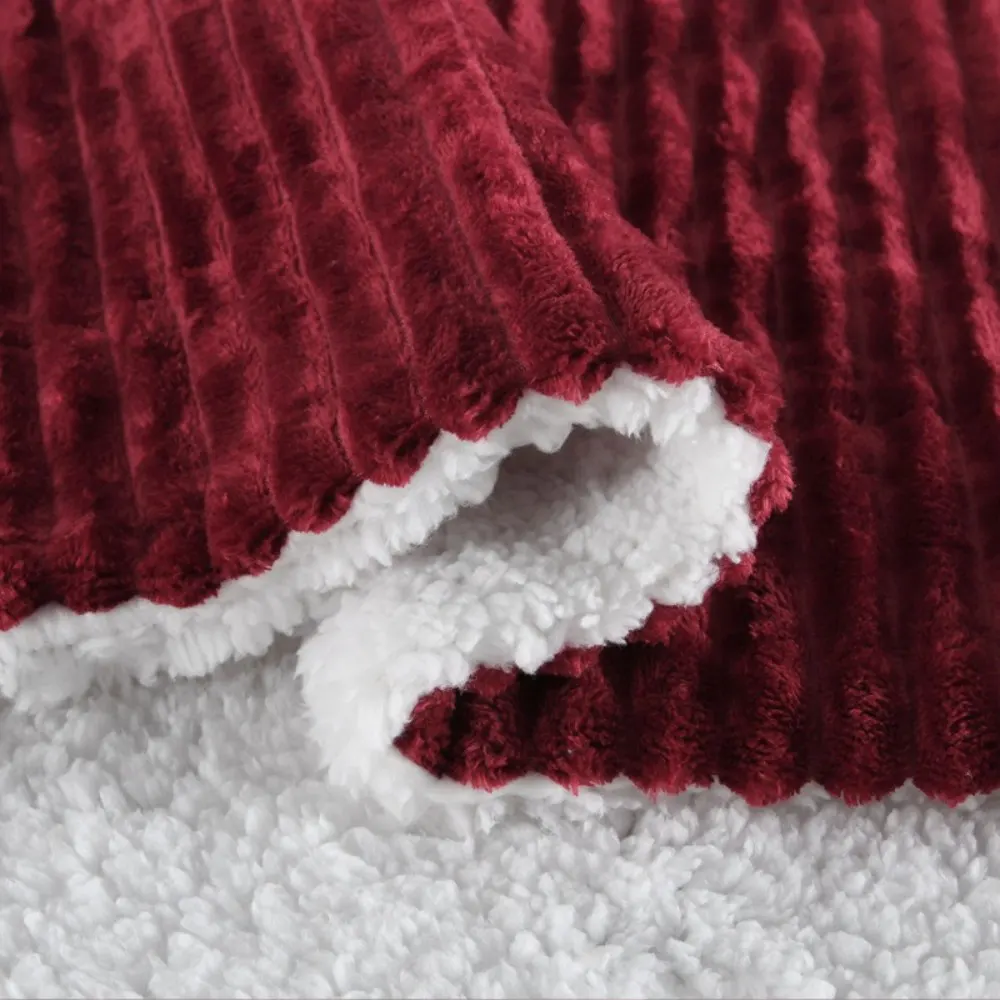 double layers flannel and sherpa blanket