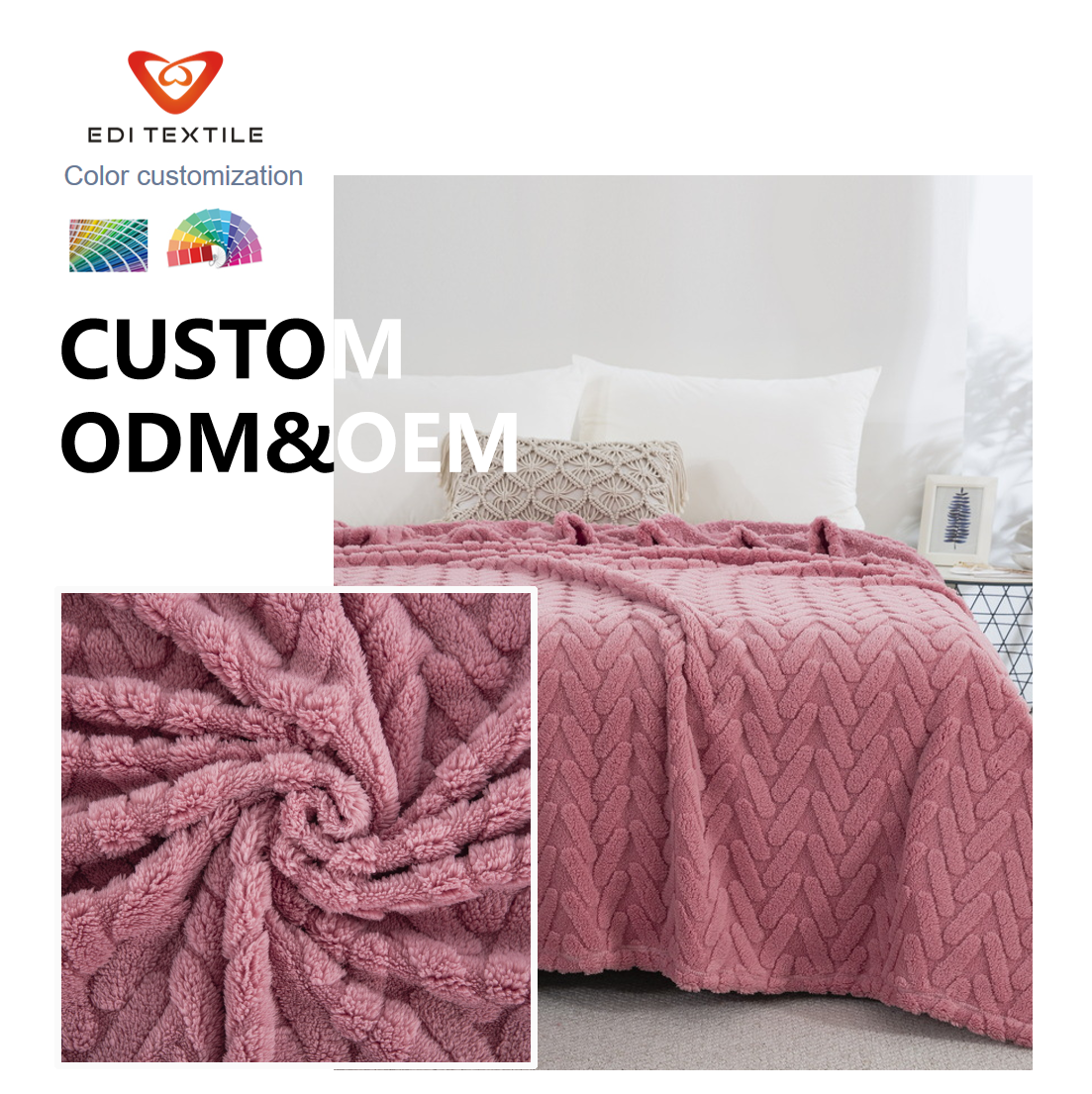 soft warm custom strip jacquard flannel blanket for wholesalers and big supermarkets-6