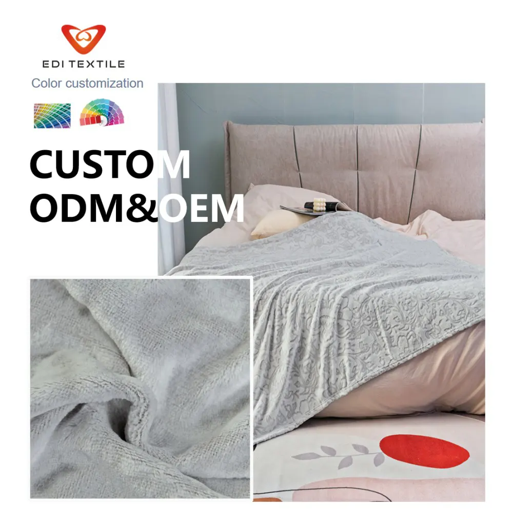 Custom Embossed Printed Flannel Blanket for Wholesalers and Chain Supermarkets 