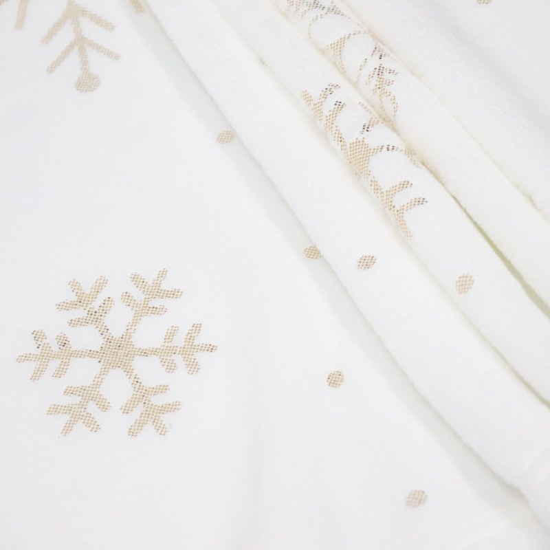 Gold Foil Snow Pattern New Years Flannel Blanket factory