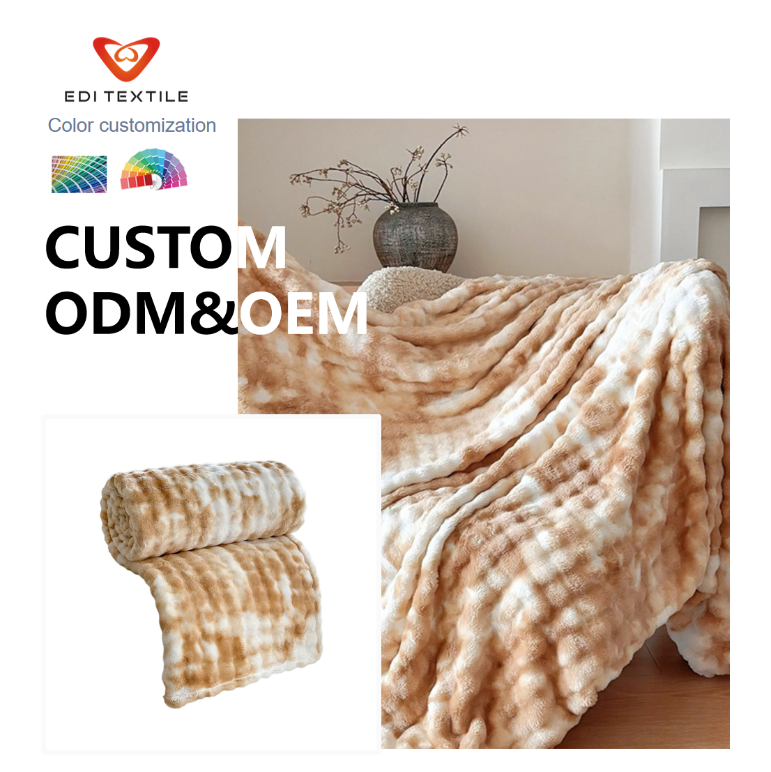 Bubble print flannel blanket