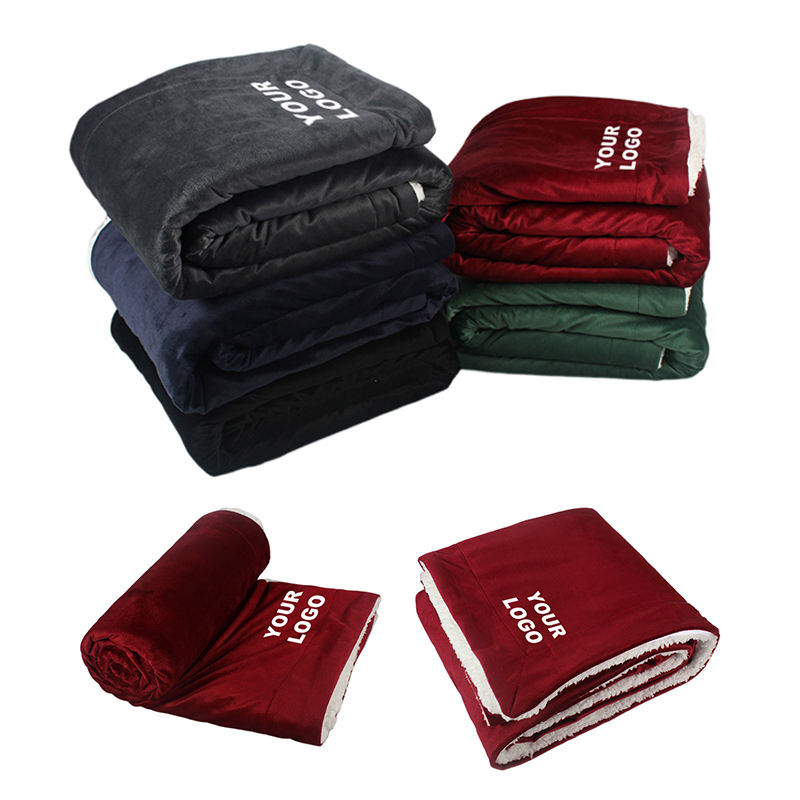 simple design promotion lightweight fleece blanket polyester portable roll up bulk polar blanket customized camping manta throw-6