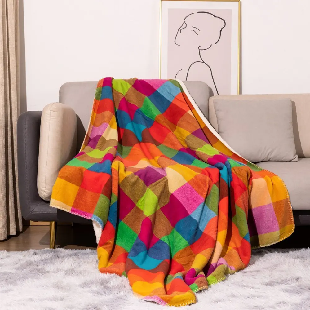 double layers flannel and sherpa blanket