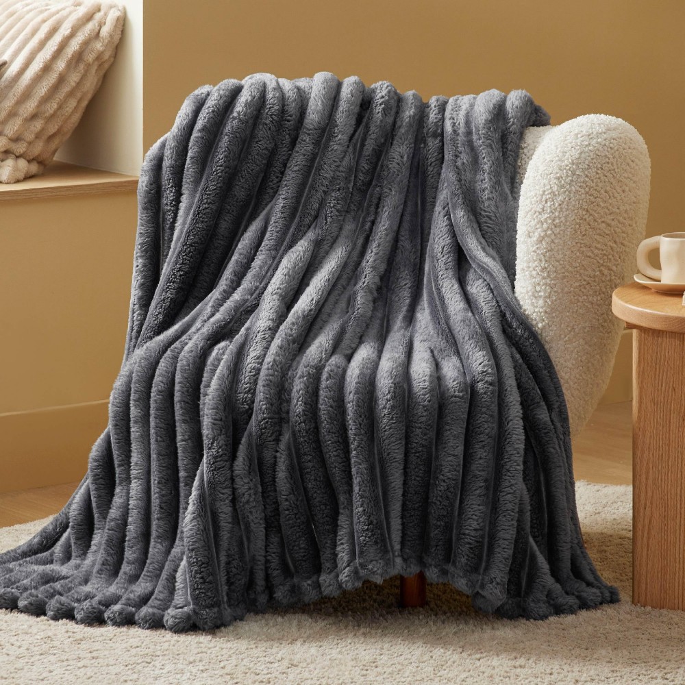 Strip Jacquard fleece Blanket