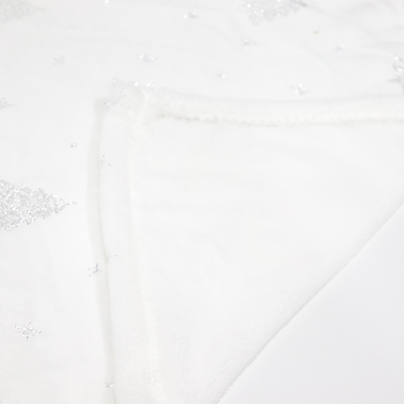 Silver Tree Foil Pattern Christmas Flannel Blanket manufacture