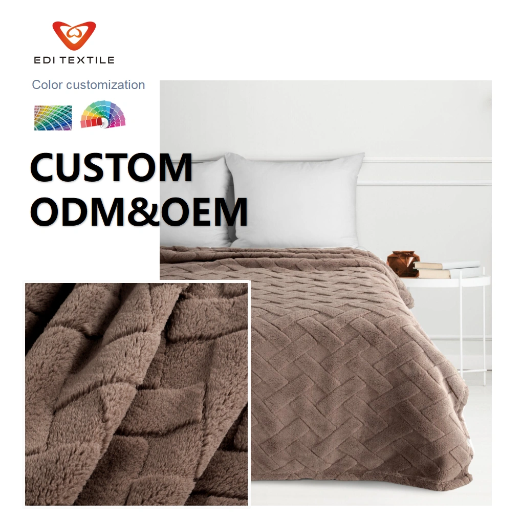 custom size solid plaid 100 polyester fleece polar throw blanket suitable for spring and summer beds sofas offices decoration-3
