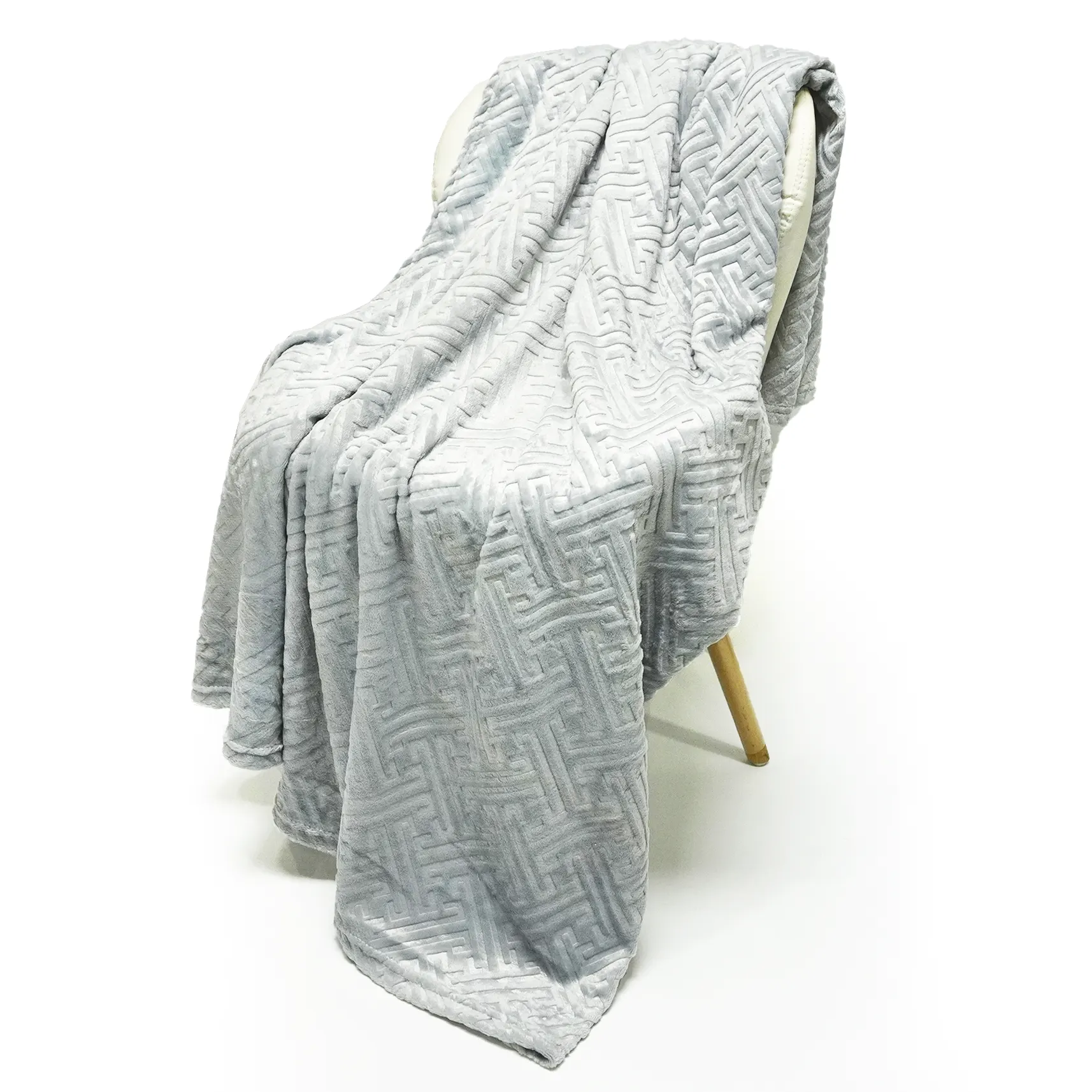 Geometric Pattern Embossing Flannel Blanket supplier